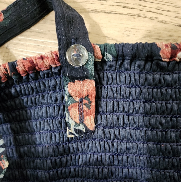 Blue Floral Strappy Dress - Picture 3 of 4